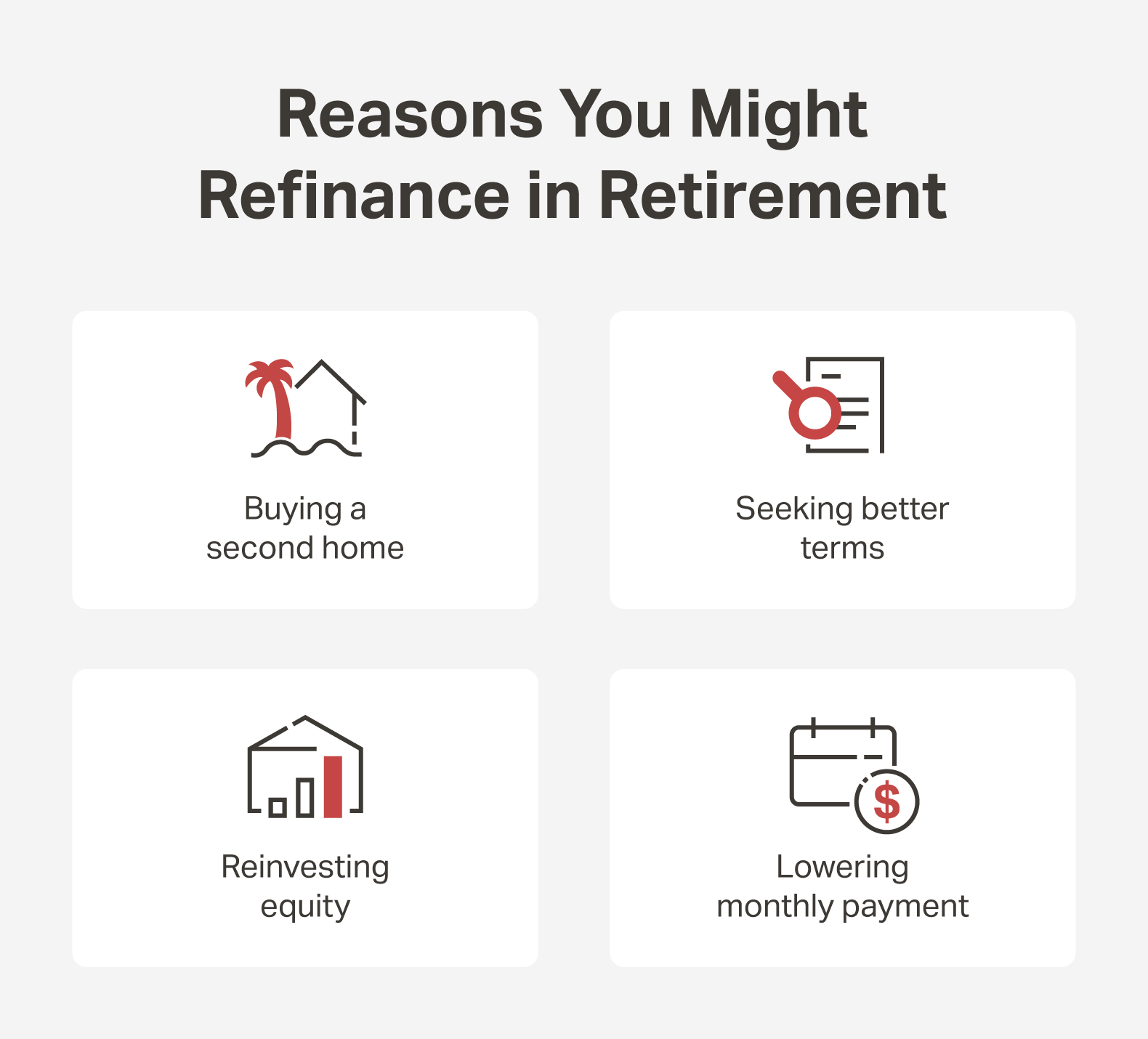 Common reasons seniors may choose to refinance their home mortgage.