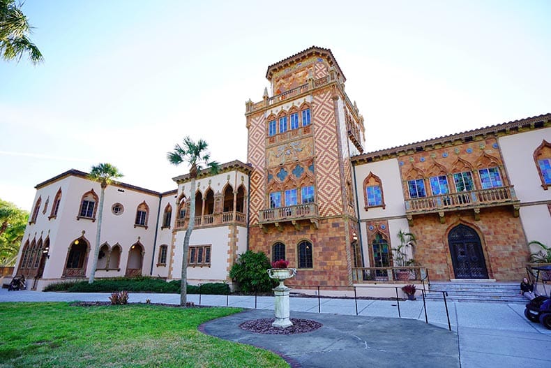 The landscape of the Ringling Museum in Sarasota, Florida.